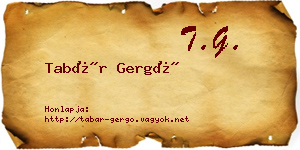Tabár Gergő névjegykártya